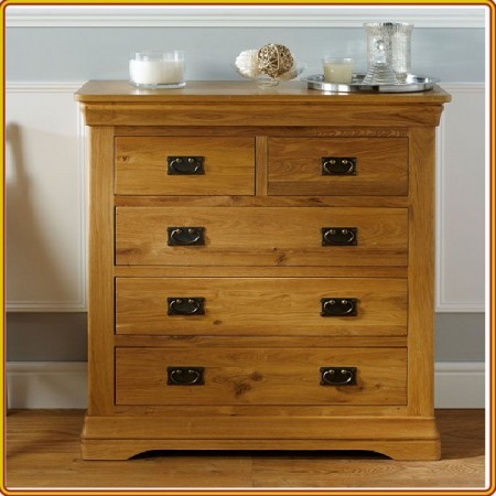 French Oak : Tủ 5 Ngăn Kéo - Màu Tự Nhiên - H 100cm